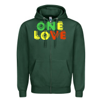 Sports Green reggae colors t  shirtone love reggae lovers pattern t  shirt Zipper Hoodie - linhVisuals