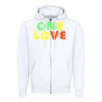 White reggae colors t  shirtone love reggae lovers pattern t  shirt Zipper Hoodie - linhVisuals