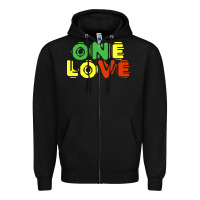 Black reggae colors t  shirtone love reggae lovers pattern t  shirt Zipper Hoodie - linhVisuals