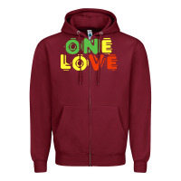 Burgundy reggae colors t  shirtone love reggae lovers pattern t  shirt Zipper Hoodie - linhVisuals
