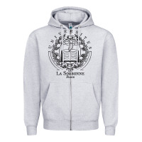Heather Grey universite paris la sorbonne Zipper Hoodie - linhVisuals
