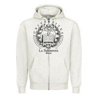 Oatmeal Heather universite paris la sorbonne Zipper Hoodie - linhVisuals