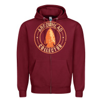 Burgundy arrowhead collector essential Zipper Hoodie - linhVisuals