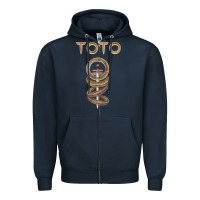 Navy TOTO ROCK Zipper Hoodie - linhVisuals
