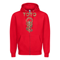Red TOTO ROCK Zipper Hoodie - linhVisuals