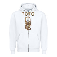 White TOTO ROCK Zipper Hoodie - linhVisuals