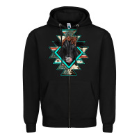 Black black angus cowhide aztec Zipper Hoodie - JahusDesignShop
