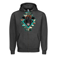 Charcoal Heather black angus cowhide aztec Zipper Hoodie - JahusDesignShop