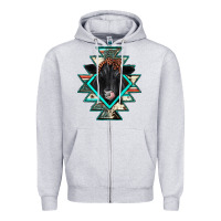 Heather Grey black angus cowhide aztec Zipper Hoodie - JahusDesignShop