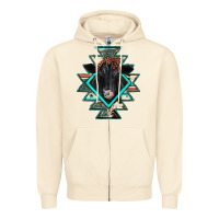 Sandshell black angus cowhide aztec Zipper Hoodie - JahusDesignShop