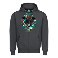 Smoke black angus cowhide aztec Zipper Hoodie - JahusDesignShop