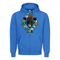 True Royal black angus cowhide aztec Zipper Hoodie - JahusDesignShop