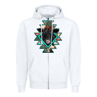 White black angus cowhide aztec Zipper Hoodie - JahusDesignShop