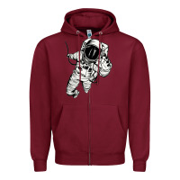 Burgundy astronaut in the space Zipper Hoodie - linhVisuals