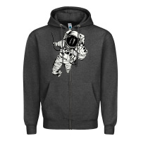 Charcoal Heather astronaut in the space Zipper Hoodie - linhVisuals