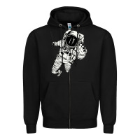 Black astronaut in the space Zipper Hoodie - linhVisuals