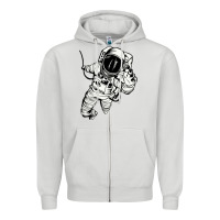 Dove Grey astronaut in the space Zipper Hoodie - linhVisuals