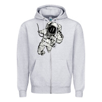 Heather Grey astronaut in the space Zipper Hoodie - linhVisuals