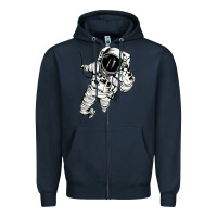 Navy astronaut in the space Zipper Hoodie - linhVisuals