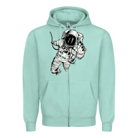 Seafoam astronaut in the space Zipper Hoodie - linhVisuals