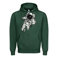 Sports Green astronaut in the space Zipper Hoodie - linhVisuals