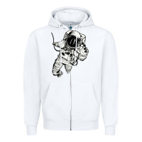 White astronaut in the space Zipper Hoodie - linhVisuals