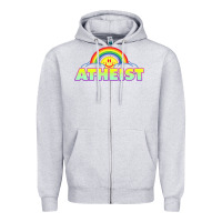 Heather Grey atheist2 Zipper Hoodie - linhVisuals