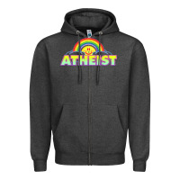 Charcoal Heather atheist2 Zipper Hoodie - linhVisuals