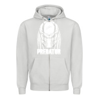 Dove Grey predator Zipper Hoodie - linhVisuals