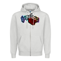 Dove Grey holographic halsey hopeless fountai Zipper Hoodie - linhVisuals