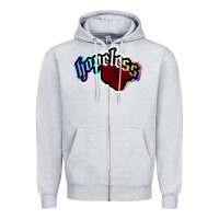 Heather Grey holographic halsey hopeless fountai Zipper Hoodie - linhVisuals