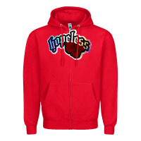 Red holographic halsey hopeless fountai Zipper Hoodie - linhVisuals