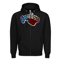 Black holographic halsey hopeless fountai Zipper Hoodie - linhVisuals