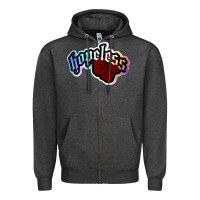Charcoal Heather holographic halsey hopeless fountai Zipper Hoodie - linhVisuals