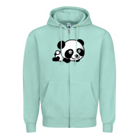 Seafoam baby panda bear Zipper Hoodie - linhVisuals
