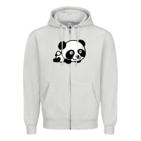 Dove Grey baby panda bear Zipper Hoodie - linhVisuals