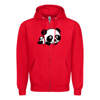 Red baby panda bear Zipper Hoodie - linhVisuals