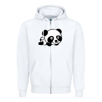 White baby panda bear Zipper Hoodie - linhVisuals