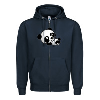 Navy baby panda bear Zipper Hoodie - linhVisuals