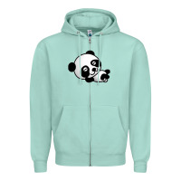Seafoam baby panda bear Zipper Hoodie - linhVisuals