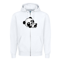 White baby panda bear Zipper Hoodie - linhVisuals