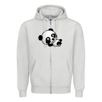 Dove Grey baby panda bear Zipper Hoodie - linhVisuals