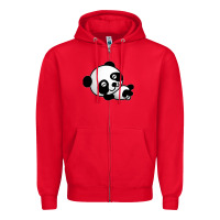 Red baby panda bear Zipper Hoodie - linhVisuals