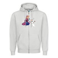 Dove Grey olaf and  elsa Zipper Hoodie - linhVisuals