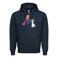 Navy olaf and  elsa Zipper Hoodie - linhVisuals