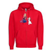 Red olaf and  elsa Zipper Hoodie - linhVisuals
