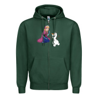 Sports Green olaf and  elsa Zipper Hoodie - linhVisuals
