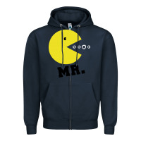 Navy Mr Pacman Zipper Hoodie - linhVisuals