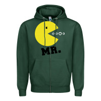 Sports Green Mr Pacman Zipper Hoodie - linhVisuals