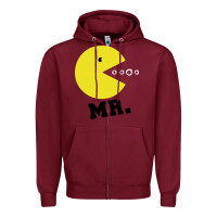 Burgundy Mr Pacman Zipper Hoodie - linhVisuals